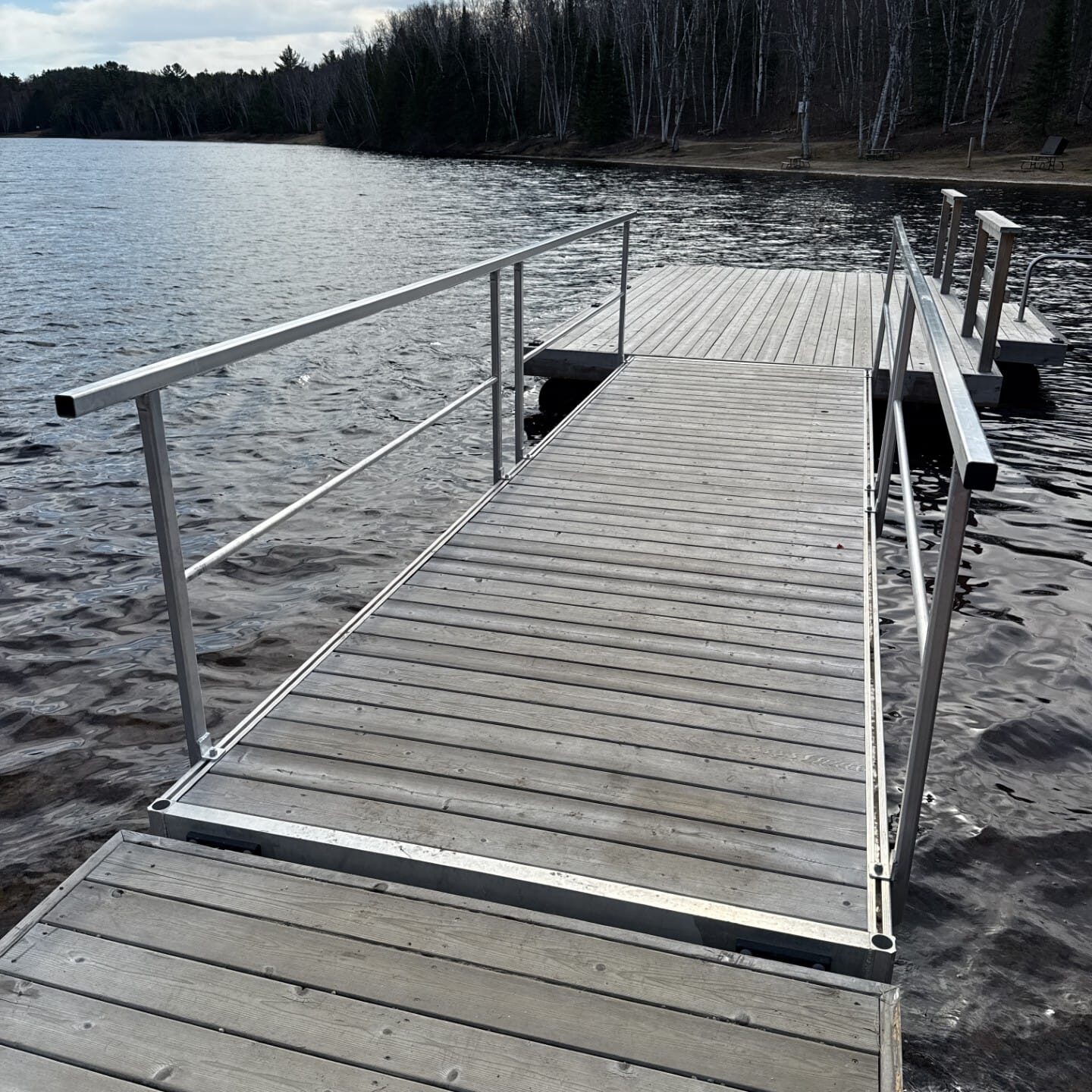 Aluminum Framed Ramp with Handrail